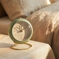 thumbnail image 2 of REGALWOVEN Planet Design Desk Alarm Clock Minimalist Metal Frame, Non-Tick, Perfect for Study/Office Green 4.1"L x 2.5"W x 3.5"H, 2 of 5