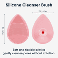 thumbnail image 6 of RUBY VIBE CO Silicone Face Cleansing Brush and Exfoliating Sponge, Gentle Facial Scrubber Kit, Pink, 2 Piece, 6 of 12