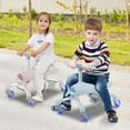 thumbnail image 2 of Costway Voiture Pousse-Pousse 2-en-1 pour Enfants avec Roues à DEL Lumineuses, Poignée Amovible et Ajustable, Bleu, 2 of 9