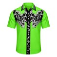 thumbnail image 5 of xfsWaSs Western Cowboy Shirts For Men Retro Printed Short Sleeve Shirt Comfortable Fit Casual Button Down Shirts Festival Party Formal Everyday Wear, 5 of 5