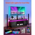 thumbnail image 5 of 60" Height Adjustable TV Stand with Mount for up to 75 inch TVs, Entertainment Center with Power Outlet & LED Lights, 3-Tier Storage Cabinet for Living Room and Bedroom, 5 of 10