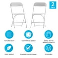 thumbnail image 5 of Emma + Oliver Set of 2 Plastic Folding Chairs - 650 LB Weight Capacity Lightweight Stackable Folding Chair in White, 5 of 14