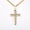 Gold, variant on Mens Cross Pendant Necklace 3mm Cuban Chain 18-24inch