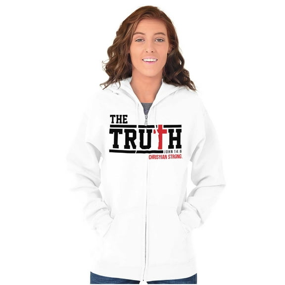 Truth John 14:6 Christian Verse Zip Up Hoodie Men's Women's Brisco Brands S