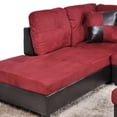 thumbnail image 6 of Hommoo L Shaped Couches and Sofas, Flannel And PVC Living Room Furniture Sets, Modern Sectional Sofa for Home& Office, Red(No Ottomans), 6 of 8