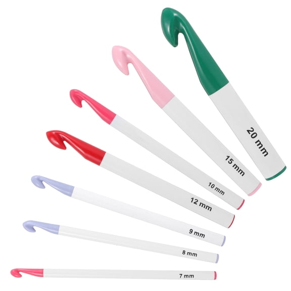 Healifty 7-Piece White Yarn Needle Set Crochet Needles for Home Crafting and Sewing Projects