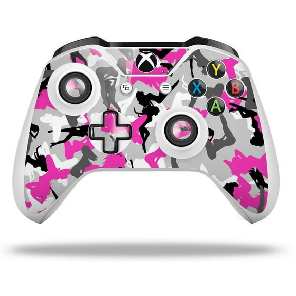 WraptorSkinz Decal Skin Wrap Set works with 2016 and newer XBOX One S / X Controller Sexy Girl Silhouette Camo Hot Pink Fuschia (CONTROLLER NOT INCLUDED)