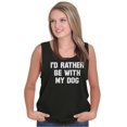 thumbnail image 4 of Id Rather Be With Dog Sarcastic Pet Plus Size Graphic Tank Top Brisco Brands 3X, 4 of 5