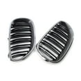 thumbnail image 6 of ZS 2Pcs Double Slat Black Car Front Bumper Racing Grill Kidney Grille 2x Carbon Fiber ABS For BMW E60 E61 5 Series M5 2004-2010, 6 of 9