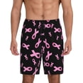 thumbnail image 1 of Lsque Pyjama de Sensibilisation au Cancer du Sein pour Hommes, Short de Pyjama, Coton Ultra-Doux Tricoté-Grand, 1 of 6