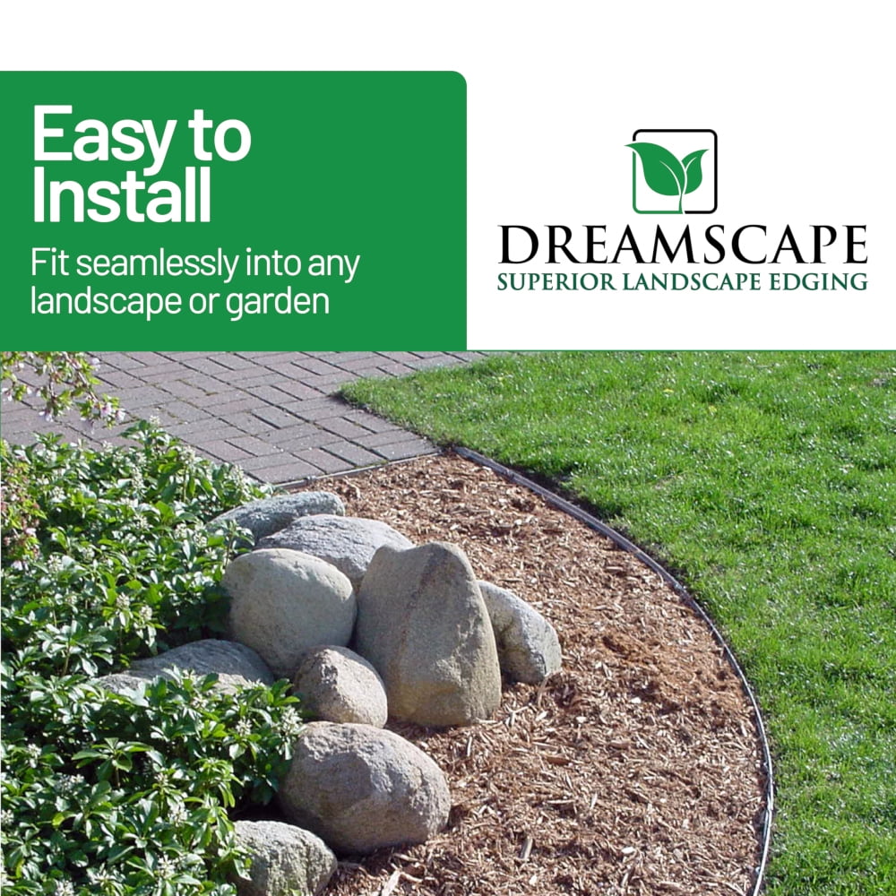 Dreamscape YardEdge Aluminum Landscape Edging Kit, Mill Finish, 12 Pack 6ft Strips, 72ft Lawn and Garden Border