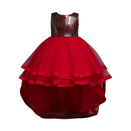 

Ausyst Summer Dresses Girls Dresses Kids Dress Girls Sleeveless Princess Dress Bow Tie Lace Flowers Mesh Dress Tufted Dress Clearance