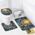 4Pcs Nature Sunset Bald Eagle Shower Curtain Sets with Rugs, Toilet Lid