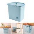 thumbnail image 3 of simhoa 2.4 Gallon Kitchen Hanging Trash Can Sealed Under Sink RV Bedroom Indoor Compost Bucket blue, 3 of 8