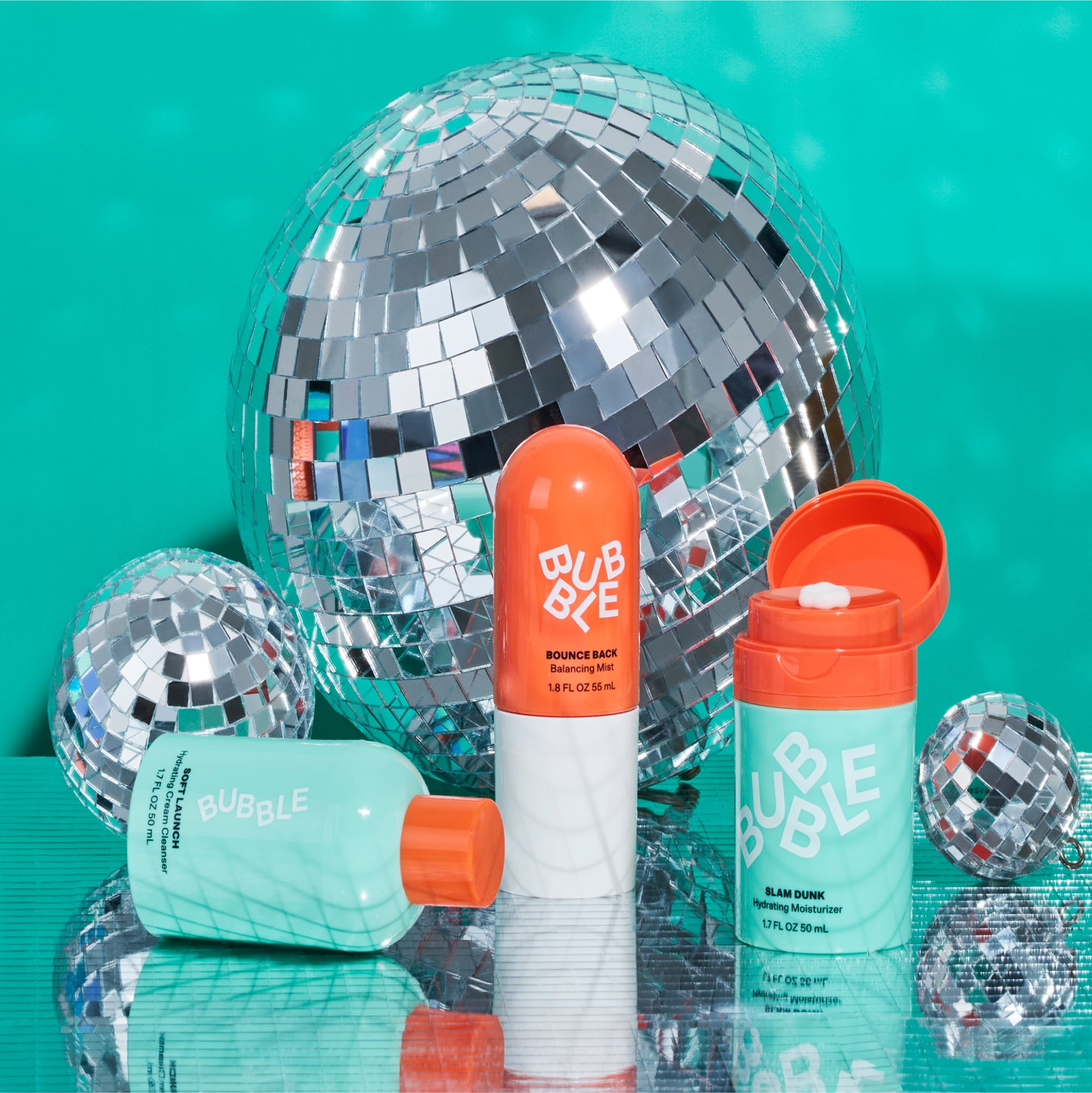 Bubble Skincare Silky Season 3-Step Hydrating Routine, Includes Soft Launch Cleanser, Bounce Back Toner , Slam Dunk Moisturizer, Holiday Kit