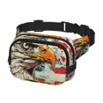 thumbnail image 2 of Fotbe Sac Banane Rétro Imprimé Aigle Américain pour Femmes et Hommes, Sac de Taille Carré à Double Couche Imperméable avec Sangle Réglable pour Randonnée, Jogging, Cyclisme, 2 of 9