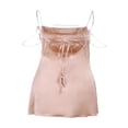 thumbnail image 3 of Women‘s Spaghetti Strap Sleeveless Off Shoulder Rhinestone Chain Cami Mini Club Party Dress, 3 of 7