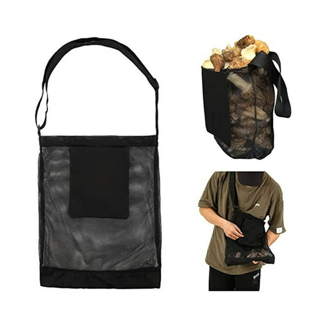 Jinsinto Sacs de Cueillette de Champignons en Maille Réglable avec Poche Pratique, Sacs de Chasse Respirants pour Randonnée Camping Extérieur Ferme