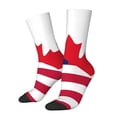thumbnail image 2 of Uemuo USA Canada Flag Pattern Women's Crew Socks, Soft Durable Breathable Moisture-Wicking with Odor Control Cotton socks, 2 of 9