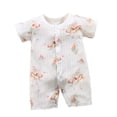 thumbnail image 1 of Combinaison pour Bébés Filles, Tout-Petits Bébés Filles Garçons T-Shirt à Manches Courtes Imprimé Coloré Col Rond Combinaison Barboteuse, 1 of 3