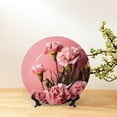 thumbnail image 6 of Zufioo Delicate Pink Carnations A Print Bone China Decorative Plate, Ceramic Dinner Plate with Stand Ceramic Decoration Homewares-7in, 6 of 6