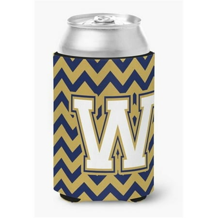 

Letter W Chevron Navy Blue & Gold Can or Bottle Hugger