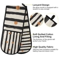 thumbnail image 2 of Yayeee Double Oven Mitt Kitchen Heat Resistant Baking 35" x7" Quilted Glove, Black Abstract Stripes, 2 of 6
