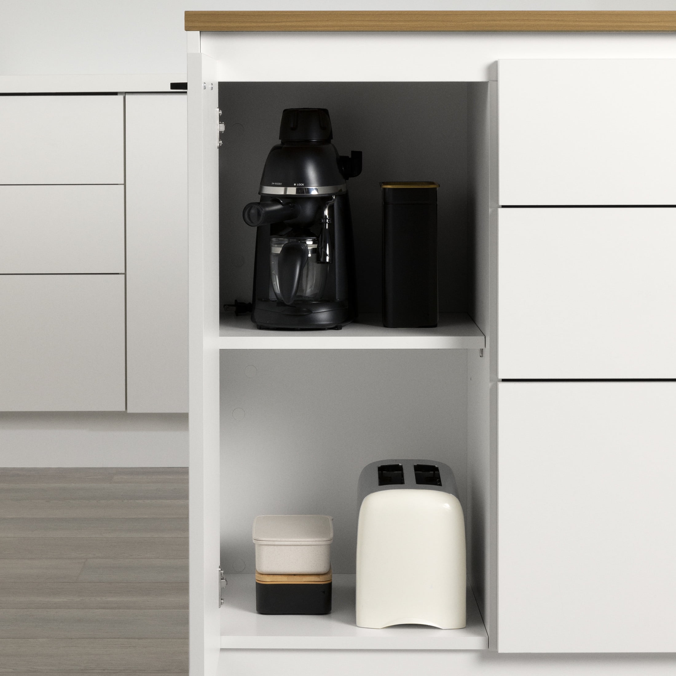 South Shore Myro, Contemporary Kitchen Island,  White
