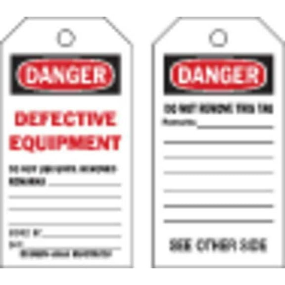 Brady Danger Tag,5 3/4in H,3in W,Polyster,PK10 86550