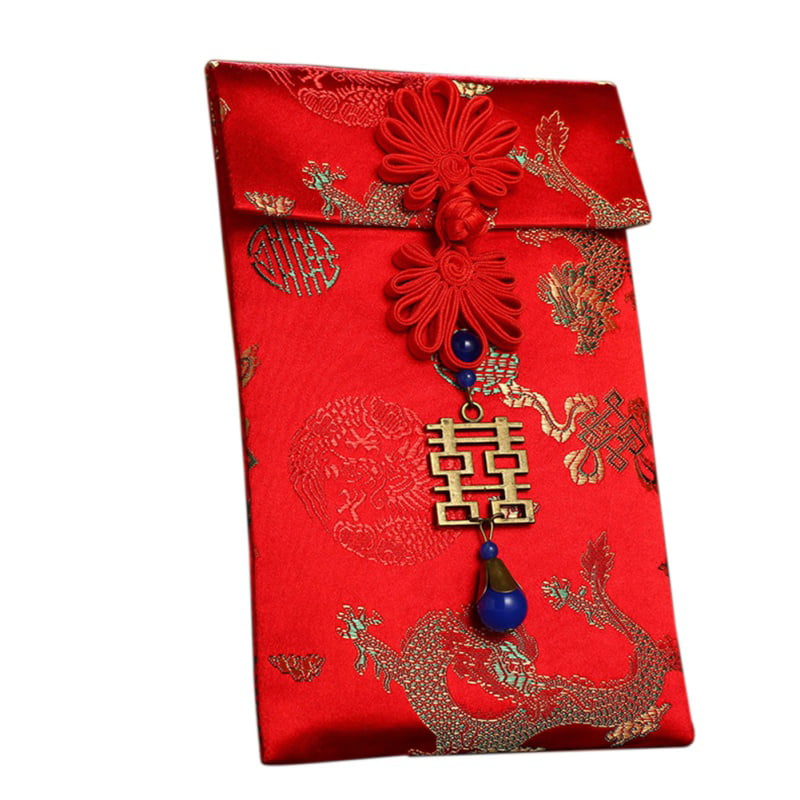HongBao Gift Wrap Bags Red Lucky Money Pockets for New Year 2020 Rat,Spring Festival,Birthday & Wedding Corciosy 4pcs Chinese Silk Red Envelopes 