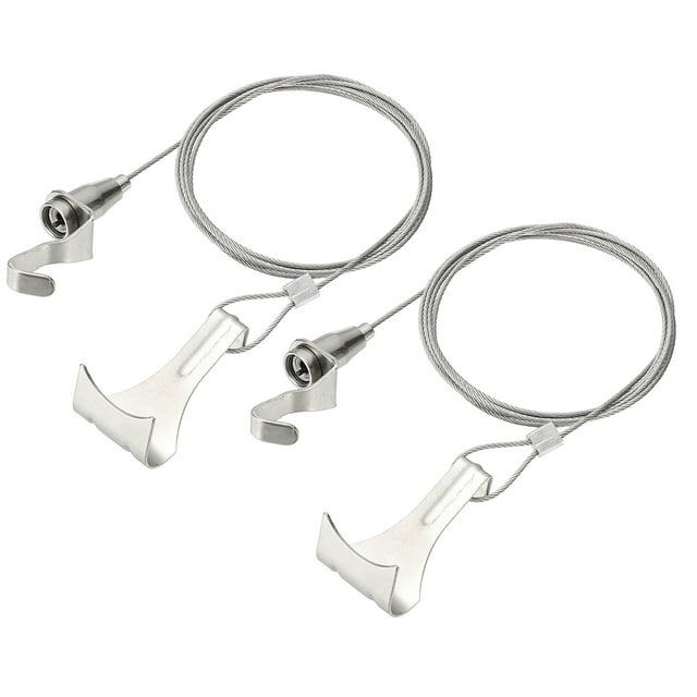 2Pcs Adjustable Picture Hanging Wire Kit 1.5m x 1.5mm Hanging Rope with S Hooks