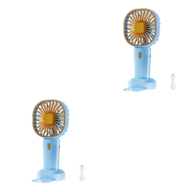 Mini ventilador de mano USB Recargable Injueey refrigeración aire Azul 2Conjunto