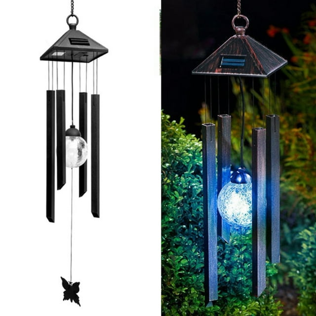 Solar al aire libre paisaje jardín luz balcón decoración araña luz colgante LED colorido viento carillón lámpara Adepaton 2034187