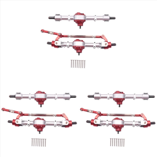 3X Eje Completo Delantero y Trasero de Coche Rc para Mn D90 D91 D96 D99S Mn90 Mn96 Mn99 Mn99S 1/12 Piezas de Actualización de Coche Rc, Plateado