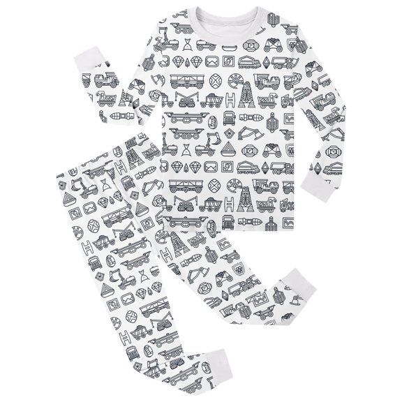 Kids Boys Pajamas Set Color Me Pajamas Kids Long Sleeve 2 Piece Pajamas Set For Boy And Girl Sleepwears Can Play With And Wear 5-6 Years