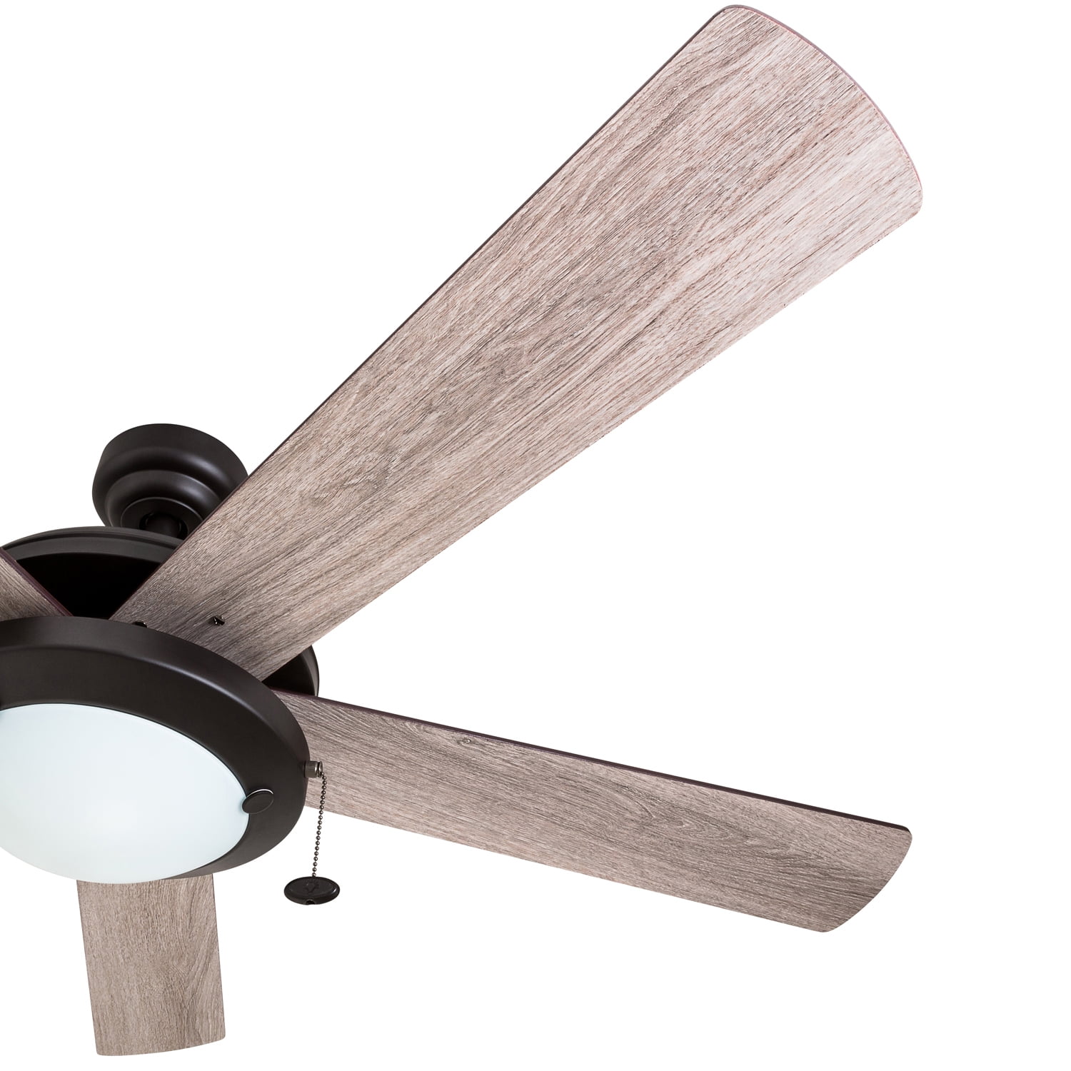 Prominence Home Bolivar 52" Bronze Ceiling Fan with 5 Blades, Integrated LED Light Kit, Pull Chains & Reverse Airflow