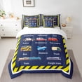 thumbnail image 2 of Homewish Fire Truck 7 Pieces Bedding Comforter Set,Cartoon Police Car Full Bedding Set,Modern Aircraft Airplane Fitted Sheet Flat Sheet For Boys Kids,Super Cozy Room Decor Reversible, 2 of 8