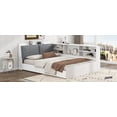 thumbnail image 3 of Full Size Wood Platform Bed with Storage, White, Bedroom, 3 of 25