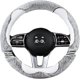thumbnail image 1 of Fuzzy Steering Wheel Covers for Women(Pearl White), with Anti-Slip Rubber Inner Ring, Universal Fit 14.5-15 inches for Car,SUV, 1 of 3