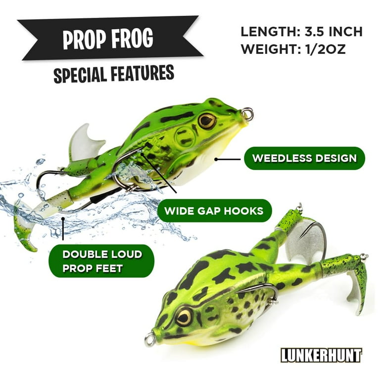 LUNKERHUNT Bass Fishing Lures Kit (3-Pack) Prop Fish Lures and