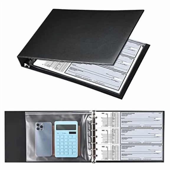 7 Ring Check Binder 3-On-A-Page Business Checkbook Holder 500 Checks Capaci