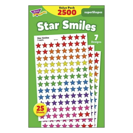 UPC: 0078628469172 | Trend TEPT46917 Super Shapes Star Smiles Stickers 2500 / Pack Assorted