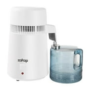 ZOKOP ZB-1 4L 110V 750W Countertop Home Water Distiller Machine Fully Upgraded Stainless Steel Distilled Water Purifier Filter White US Plug