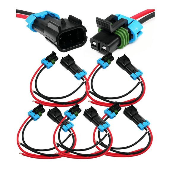 5-Pack Metri-Pack 2-Pin 30 Amp, 280 Series Connectors Multi-Function (Male to Female Pigtail 12GA)