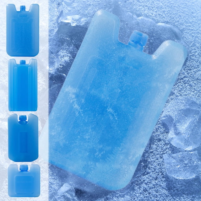 Bowayaoa Reusable Ice Blocks for Cooler Bags, Long Lasting Freezer Packs, Leak Proof Crystal Ice Boxes for Lunch Bags, Portable Air Conditioner Cooling