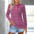 thumbnail image 2 of Pxiakgy Women's Polo Shirts Cotton 3-Button Long Sleeve Collared Tops Summer Cool Shirt Uniform Casual Shirts Women's Short Sleeved Slim Fit Casual Fashion Top Hot Pink 3Xl, 2 of 5