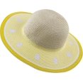 thumbnail image 1 of jaune-chapeaux De Paille Filles, Chapeau De Soleil D't Enfant Pour Plage Voyage Randone, 1 of 5