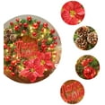 thumbnail image 4 of Corona navideña preiluminada de 16 pulgadas, corona navideña artificial para puerta con luces, flor de Pascua, piña y bolas, corona navideña para fiestas navideñas en casa, 4 of 7