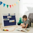 thumbnail image 2 of Wildkin Kids Canvas Sling Book Shelf for Boys and Girls, Wooden Design Features Four Shelves - White w/ Blue, 2 of 6