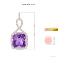 thumbnail image 3 of ANGARA Natural Cushion 6.15 ct Amethyst Pendant with Twisted Loop Bale in 14K Rose Gold for Women (Size-12mm) | February Birthstone, Anniversary, Jewelry Gift for Women | Natural Amethyst Necklace, 3 of 8